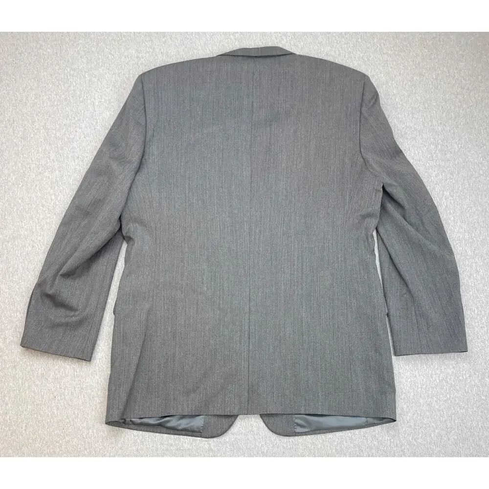 Jos A Bank Signature Suit Men 46XL Gray Herringbone Wool Pants 40 x 31 - 2 Piece